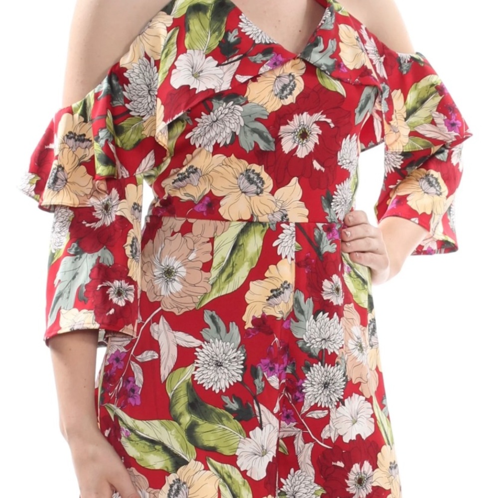 ✨⚡️💥Guess Aurora Ruffle Romper Women's Semi Long Sleeve Romper